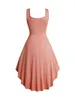 Sukienki swobodne vintage Summer Twofer Colorblock koronki Asymetryczna sztuczna sukienka bliźniak