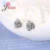 Stud Earrings Top Vendeur Women Piercing Flower Design 925 Sterling Silver Cubic Zircon Korean Concise Ear Jewelry Bijoux