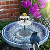 Décorations de jardin Pompe de bain d'oiseau à 3 niveaux DIY Fontaine d'eau solaire avec panneau multifonction pour cour patio balcon