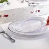 Dinnerware Sets 70Pcs Silver Set Dinner Plates Dessert Knife Fork Spoon Disposable For Wedding Birthday Parties