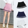 Saias Shinymora Verão Plissado Mini para Mulheres Cintura Alta Meninas Shorts Casuais Listrado Harajuku Japonês Uniforme Escolar1 Drop Delivery Dh3WM