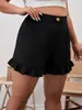 Finjani grande taille femmes Shorts Frenchy taille haute à volants ourlet vêtements de sport pour l'automne 240329