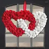 Couronnes de fleurs décoratives pour la saint-valentin, pour porte d'entrée, en forme de cœur, à suspendre, décorations pour la saint-valentin, pour mariage