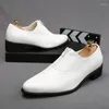 Sapatos de vestido luxo clássico homens preto branco zíper design casual masculino apartamentos mocassins baile de casamento zapatillas hombre