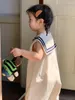 Hosen 2024 Sommer Kinder Hosen Korea Mädchen Bodys Playsuits Kinder Kleidung Casual Kurzarm