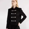 Women's Jackets Autumn And Winter Fashionable Retro Style Disc Button Design Stand Collar Versatile Short Jacket