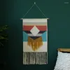 Tapissries Bohemian Tapestry Cotton Wall Hanging Macrame Tassel Home Decor Handmade Woven Geometric Canvas Cloth