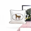 Coussin / Oreiller décoratif Salon de luxe Canapé Coussin décoratif Coussin de cheval brodé Er El Chambre Chevet Square Drop Livrer Dh5Tz