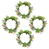 Dekorativa blommor 4 PCS Candlestick Easter Ring Wreaths FarmhousePillar Rings Iron Wire Festival Garland