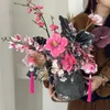 Present Wrap 1Set Chinese Style Circular Flower Arrangement Hink Box Blommor Förpackning och