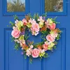 Decorative Flowers Valentine Day Love Heart Wreath Romantic Valentine's With Simulation Rose Flower Garlands For Wedding