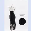 Casual Dresses 2024 Nisch Ret Heavyweight Silk Black and White Ink Printed Dress for Women