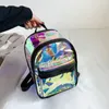 Mochila holográfica pequenas mochilas para meninas adolescentes moda laser pvc mochila escolar feminina 2024