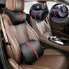 Set di cuscini per poggiatesta per auto in pelle, supporto lombare per collo in memory foam ad alto rimbalzo