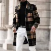 Mens Trench Coats Autumn And Winter Casual Brown Plaid Loose Woolen Coat Drop Delivery Apparel Clothing Outerwear Dhw4Z