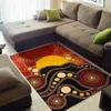 Tapijten Aboriginal Life Flag Sun Dot Painting Area Rug Room Mat Floor Antislip Large Carpet Home Decoration Thema Living