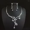 Necklace Earrings Set Floral Zircon Wedding Choker Necklaces And For Women Accessories