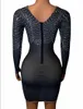 Casual Jurken Vrouwen Crystal Diamond Nauwsluitende Hip Wrap Mini Jurk Prom Vieren Nachtclub Verjaardagsfeestje Danser Prestaties Kostuum