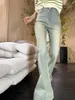 Jeans da donna REDDACHiC Pantaloni vintage Y2k anni 2000 Donna Svasato Giallo Fango Elastico Bootcut Pantaloni larghi a vita alta Moda femminile Acubi