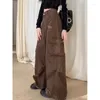 Pantalon féminin Deeptown Vintage Y2k Oversize Cargo Jeans femme Harajuku Streetwear Pantalon à jambes larges Hip Spring Denim Aesthetic Kpop
