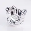 Lösa ädelstenar original röd emalj sittande jultomten nuvarande pärlor passar 925 sterling silver charm europa armband armband diy smycken