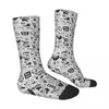 Men's Socks Music Pattern And Roll Male Mens Women Winter Stockings Polyester