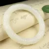 Les bracelets envoient un certificat naturel blanc jade bracelet à main
