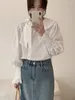 Women's Blouses Spring Summer Long Sleeve Shirts Tops Women Irregular Bow Fashion Korean Style Ladies Loose Pleated Woman