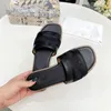 Designer women's flat slippers Summer new fashion leather sandals Comfortable hotel soft drag seaside vacation beach shoes Designer women's leather strap box