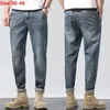 Herren Jeans Knöchellange Bleistifthose Mann Harem Frühling Herbst Mode Plus Größe 42 44 46 Taglia Grande Denim Cowboy Elastische Hose