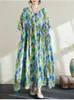 Abiti da festa 2024 Estate Cotone Manica Corta Pois Vintage Per Le Donne Casual Allentato Abito Lungo Femme Robe Abiti Abiti Eleganti