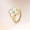 Fyra Leaf Clover Cleef Ring Kaleidoscope Designer Rings for Women 18K Gold Silver Diamond Nail Ring Luxury Rings Valentine Party Designer Jewelry With Box