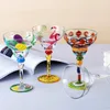 Wine Glasses Creative Colorful Cocktail Cup Coloured Drawing Margarita Elegant Goblet Wedding Party Drinkware Champagne