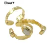 Armband WTMPB045 WKT Design Natural Pearl Armband Wide Bangle Två stora pärlguld Bangle Ladies Jewelry Gift Bangle Armband