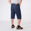 Men's Shorts Men Summer Jeans Knee Length Classic Denim Stretch Cotton Plus Size 48 50 52 54 56 9XL Big Dark Blue Male Half Trousers