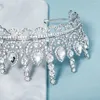 Hair Clips Tiaras And Crowns Wedding Accessories Women Hairwear Bridal Dress Engagement Headpiece Water Drop Shape Diadems Hx411