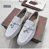 LP Designer Dress Shoes for Womens Top Quality Cashmere Leather Man Hansers High Flastic Beef Tendon Bottom Fashion Cashal Flat Keel Soft Sole Work Office A41