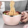 Dink Stowlies 1/2pcs ciotole di noodle istantanea con coperchi Rice Zupone Creativo Acciaio inossidabile Contenitore Ciotola salutare