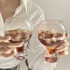نظارات النبيذ المتخصصة in in rotro أسطوانة زجاجية مخططة كوب الجليد لاتيه قهوة مشروب مشروب بارد