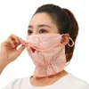 Scarves Wrap Cover Scarf Solid Color Fishing Sunscreen Outdoor For Women Hanging Ear Face Neck Silk Mask