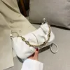 Saco de corrente pequenos sacos de embreagem para mulheres couro crossbody cor sólida feminino retro hobo bolsa ombro e bolsa