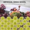 Decorative Flowers Mini Artificial Grass Clusters Plants Indoor Self Adhesive Flower Vegetation Groups Resin Model