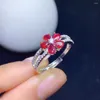 Bagues de cluster KJJEAXCMY Fine Bijoux Naturel Ruby 925 Sterling Argent Vintage Réglable Gemstone Femmes Bague Support Test Vente