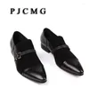 Sukienka buty pjcmg moda wygodna czarna oryginalna skórzana poślizg na palcach nubuck wzór płaski man Casual Classic Gentleman
