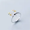 Cluster Ringen Leuke Romantische Pruim Bloem Herten Dier Verstelbare Ring 925 Sterling Zilveren Fijne Sieraden Voor Vrouwen Party Dagelijkse Accessoires Cadeau