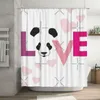 Rideaux de douche Panda In Love, 72x72 pouces, avec crochets, motif de bricolage, Protection de la vie privée