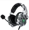 ONIKUMA K8 PS4 Headset Camouflage casque Bekabelde PC Gamer Stereo Gaming-hoofdtelefoon met microfoon LED-verlichting voor XBox OneLaptop1723684