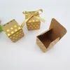 Cadeau cadeau 50pcs mini papier d'estampage boîte de bonbons à pois bricolage faveur de mariage et avec ruban anniversaire noël