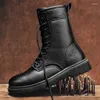 Boots Motorcycle Man Hiking Winter Military Safety Work Footwear For Men Black Shoes High Top Classic The Wild