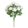 Fleurs décoratives 30cm Rose artificielle 10 têtes faux pour bricolage mariage Bouquets de saint-valentin fête décor à la maison décoration de jardin